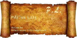 Pósa Lili névjegykártya